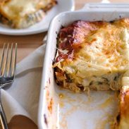 Creamy Chicken Caesar Lasagna - my husband's new favorite! | pinchofyum.com