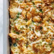 Egg and croissant bake.