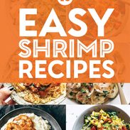 Easy shrimp recipes in a collage.