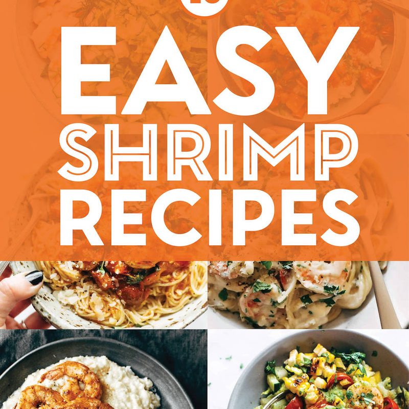 Easy shrimp recipes in a collage.