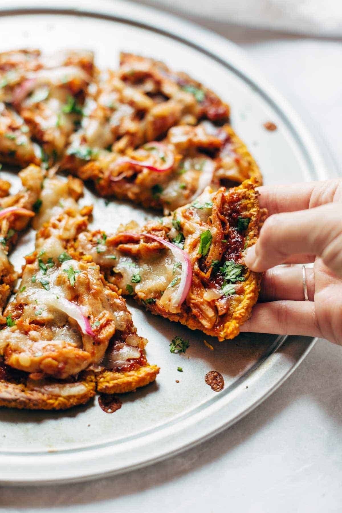 BBQ Chicken Sweet Potato Pizza.